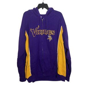 NFL Team Apparel Minnesota Vikings Hoodie Jacket 2XL Purple & Gold Blend Zip-Up